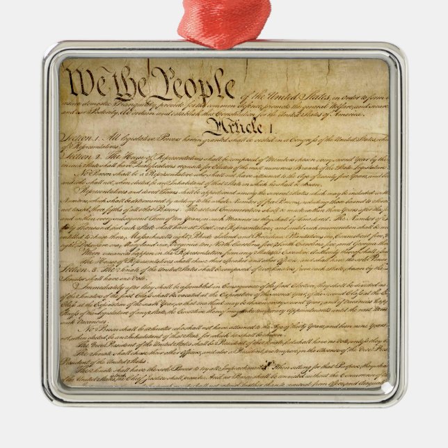 US Constitutional Freedoms - Know Your Rights! Metal Tree Decoration (Front)
