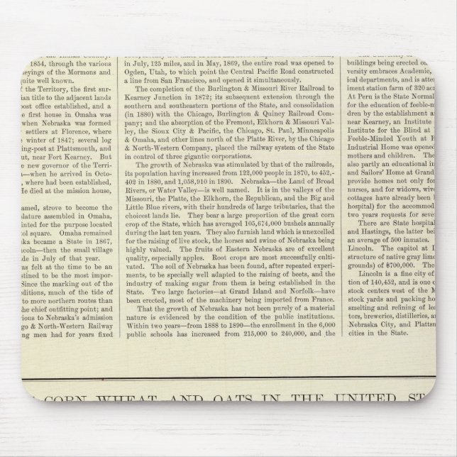 US Corn, Wheat, and Oats, 1870-1891 2 Mouse Pad (Front)
