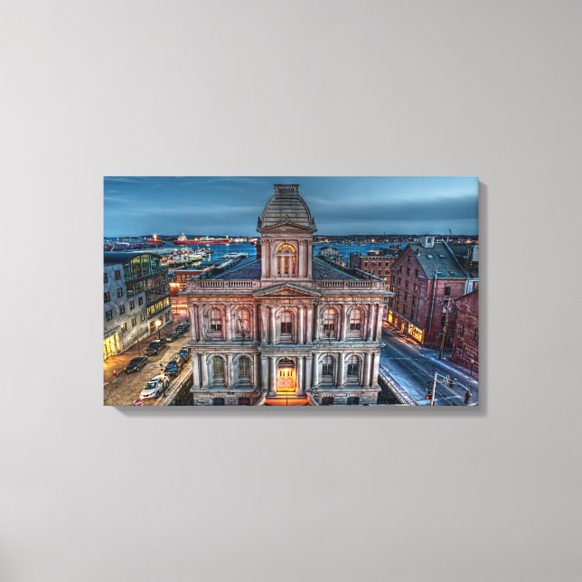 US Customs House Maine Canvas Print (Front)