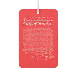 US Declaration of Independence Car Air Freshener