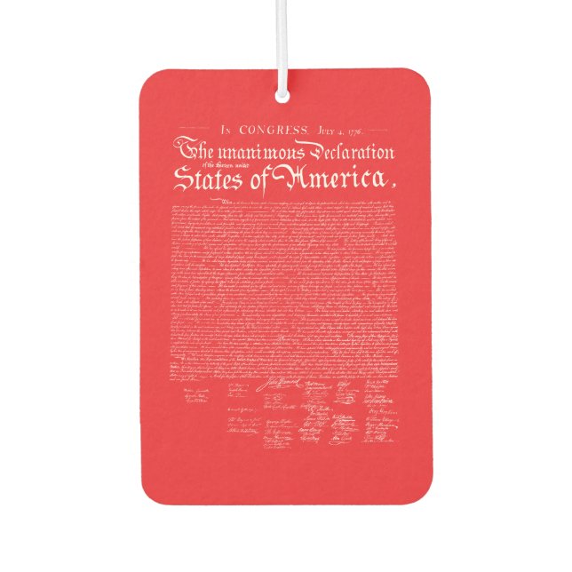 US Declaration of Independence Car Air Freshener (Front)