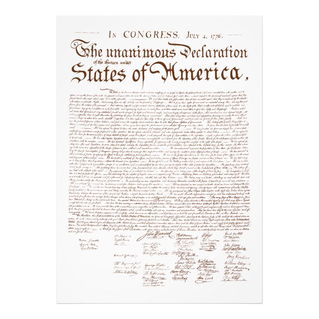 US Declaration of Independence Photo Print (Front)