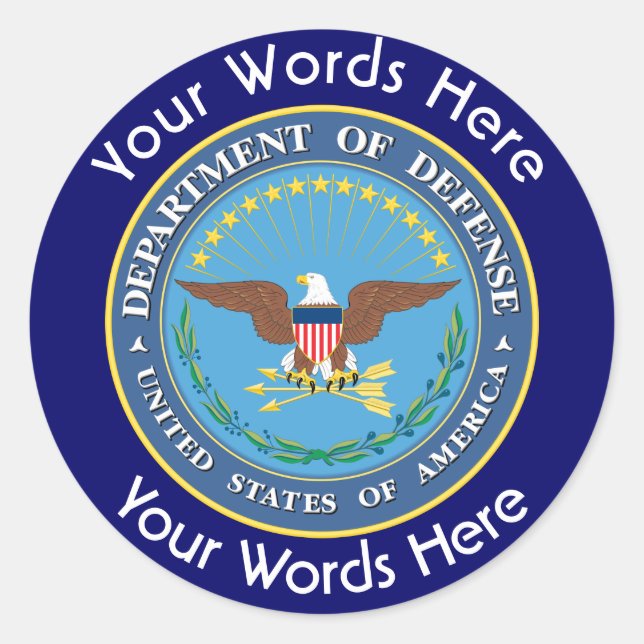US Department of Defence Custom Sticker (Front)