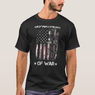 US Department of War USA American Flag Gun (On Bac T-Shirt