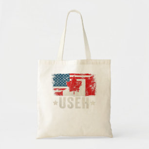 Us Eh American Canadian Flag Vintage Canada Day Tote Bag