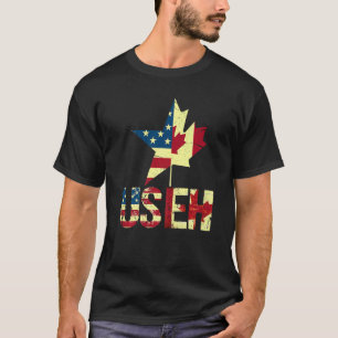 Us Eh Leaf Canadian American Flag Canada Usa Patr T-Shirt
