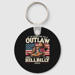 Us Election Day Outlaw Hillbilly 2024 Cowboy Shoes Key Ring