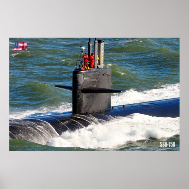 US FAST ATTACK SUBMARINE – SSN-750 POSTER (Front)