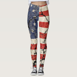 US Flag 1776, Distressed Leggings