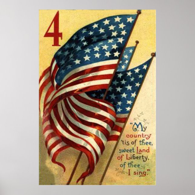 US Flag 4th of July Poster (Front)