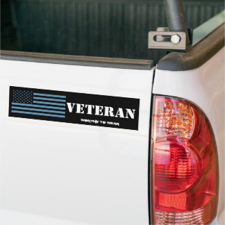 US Flag AIR FORCE BLUE - Veteran - Worthy To Wear Bumper Sticker