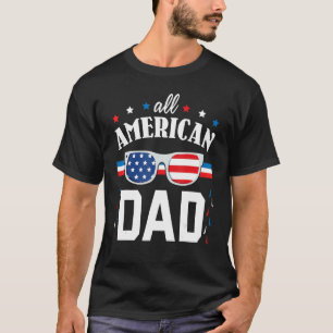 Us Flag All American Dad Happy Father Day Grandpa  T-Shirt
