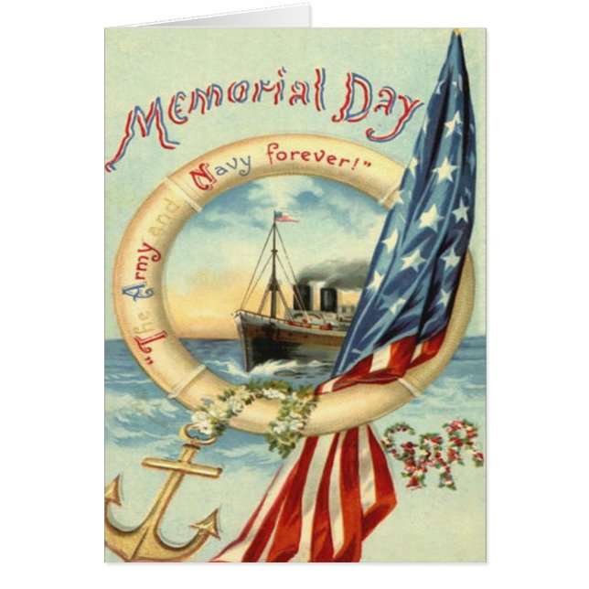 US Flag Anchor Flowers Life Preserver (Front)