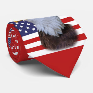 US Flag and American Eagle Tie