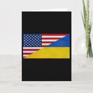 Us Flag And Ukrainian Flag - Partnership And Allia Card