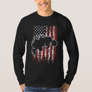 Us Flag Atv Side By Side Rider Utv July 4th Racing T-Shirt