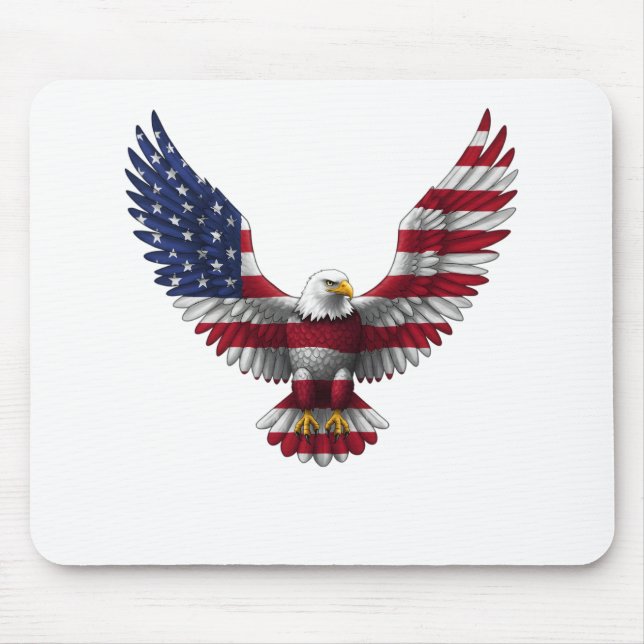 US Flag Bald Eagle 4th of July Mouse Pad (Front)