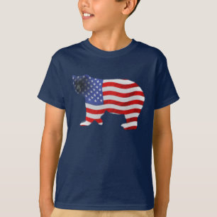 US FLAG & BEAR USA-style Kids Shirt