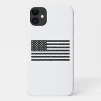 US Flag Black and White Vintage Retro