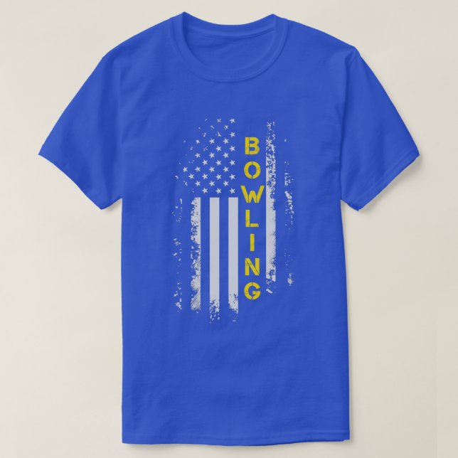 Us Flag Bowling American Flag Bowling T T-Shirt (Design Front)