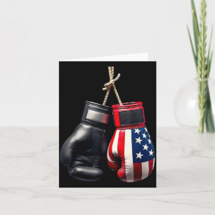 US Flag Boxing Gloves Boxer Card