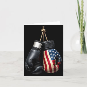US Flag Boxing Gloves Boxer Card