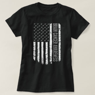 US Flag Brain Cancer Awareness Gift T-Shirt