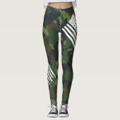 US Flag Camouflage Camo Pattern Military Leggings (Front)