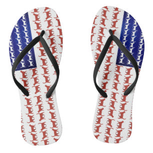 US flag cats patriotic decor Jandals