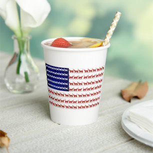 US flag cats red white and blue Paper Cups