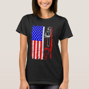 US Flag Chainsaw Lumberjack Logger Lumber T-Shirt