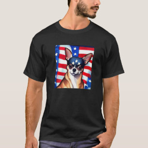 US Flag Chihuahua Dog Patriotic Pet American Patri T-Shirt