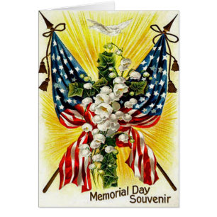 US Flag Christian Cross Dove Lily Of The Valley