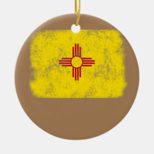 US Flag Citizen America Distressed State Flag New Ceramic Tree Decoration