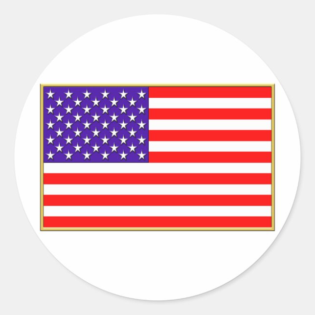 US Flag Classic Round Sticker (Front)