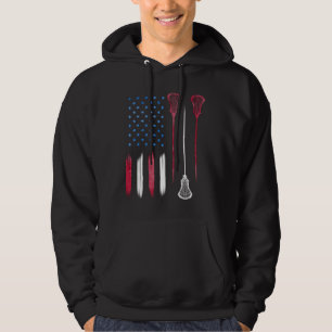 US Flag colours LAX USA Lacrosse Hoodie