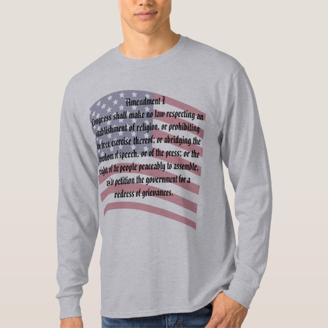 US Flag Constitution First Amendment T-Shirt (Front)