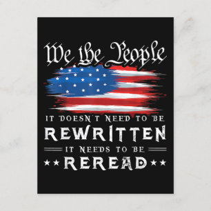 US Flag Constitution of the USA Needs To Be Reread Enclosure Card