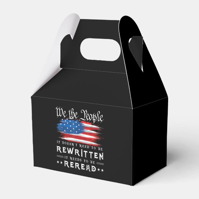 US Flag Constitution of the USA Needs To Be Reread Favour Box (Front Side)