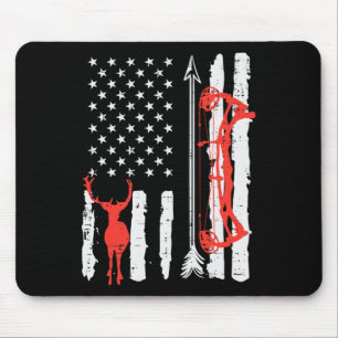 Us Flag Deer Bow Hunting Patriotic Archer Hunter M Mouse Pad