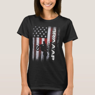 US Flag Dirt Bike Motorcycle Bike Moto Braap  Moto T-Shirt