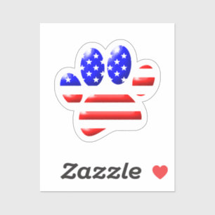 US Flag Dog Paw Print