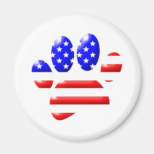 US Flag Dog Paw Print  Magnet (Front)