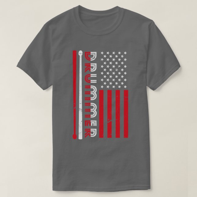 US Flag Drummer T-Shirt (Design Front)