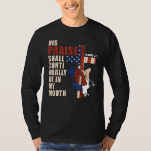 US Flag Eagle Christian Cross Patriotic Bible Vers T-Shirt