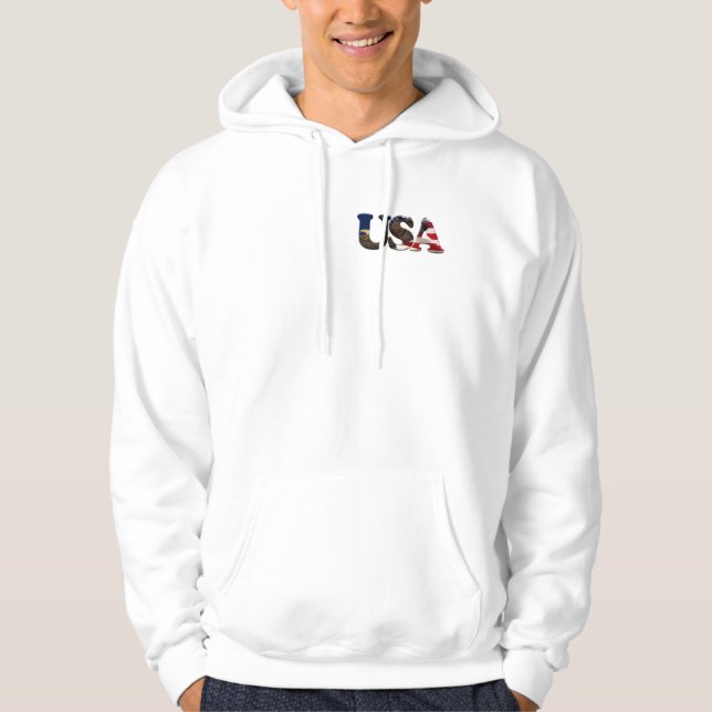 US FLAG & EAGLE USA-style Hoodie (Front)