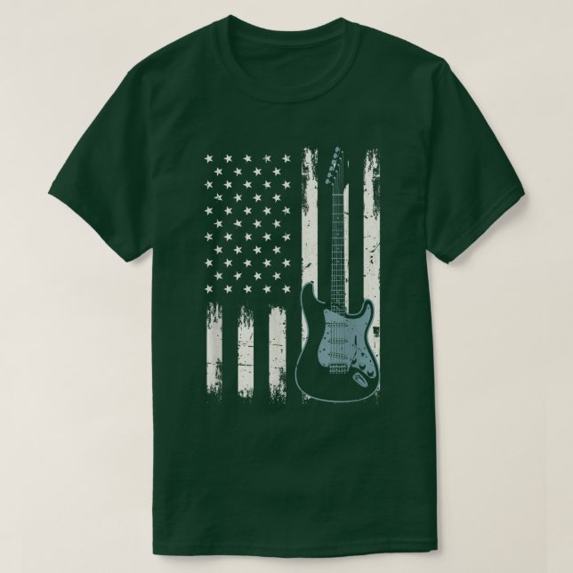 US Flag Electric GuitarGuitar 2994 T-Shirt (Design Front)