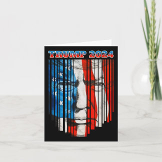Us Flag Face Trump Vintage Donald Trump 4th Of Jul Card