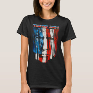 Us Flag Face Trump Vintage Donald Trump 4th Of Jul T-Shirt