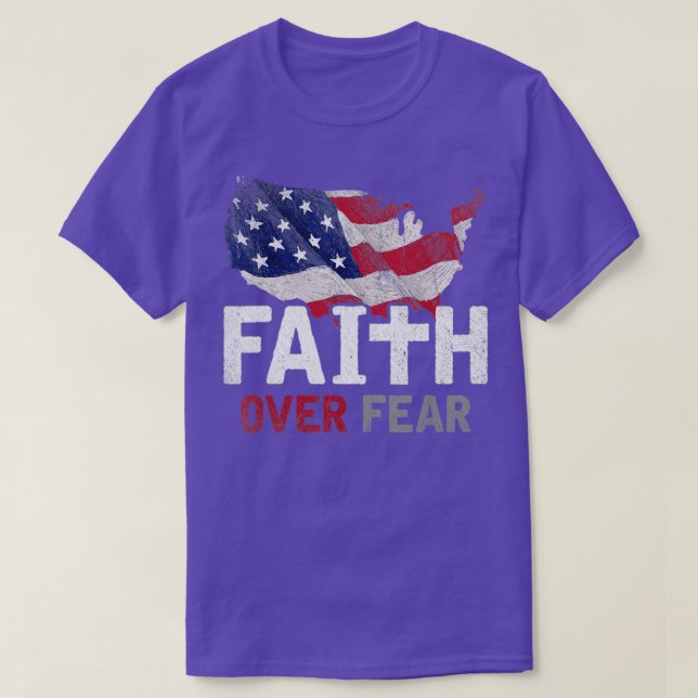 US Flag Faith Proud Patriotic Devotee God Saviour  T-Shirt (Design Front)